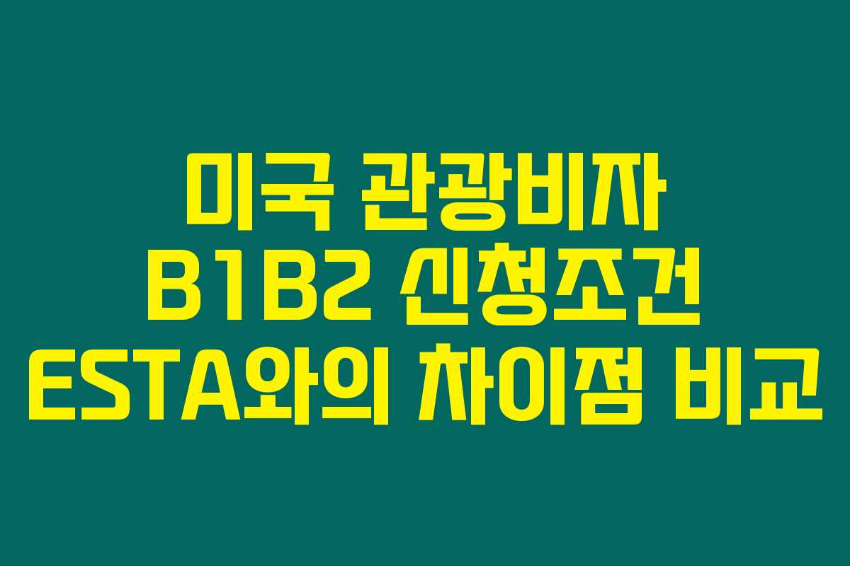 미국 관광비자 B1B2 신청조건 ESTA와의 차이점 비교