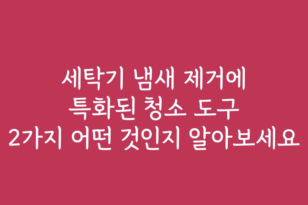 세탁기 냄새 제거에 특화된 청소 도구 2가지 어떤 것인지 알아보세요