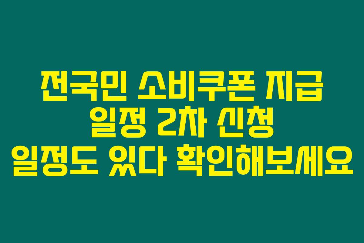 전국민 소비쿠폰 지급 일정 2차 신청 일정도 있다 확인해보세요