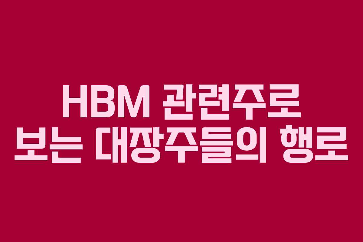 HBM 관련주로 보는 대장주들의 행로