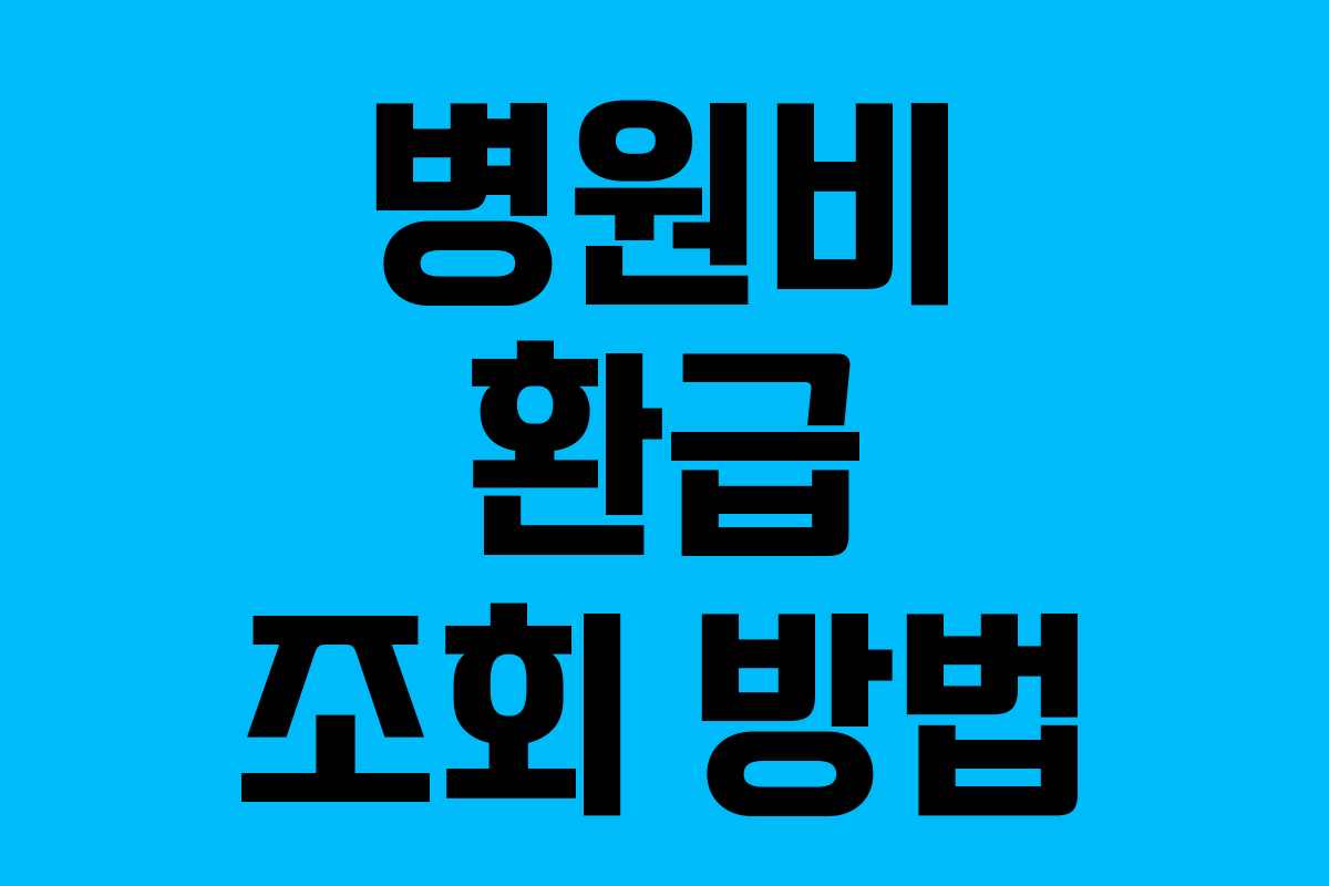 병원비 환급 조회 방법