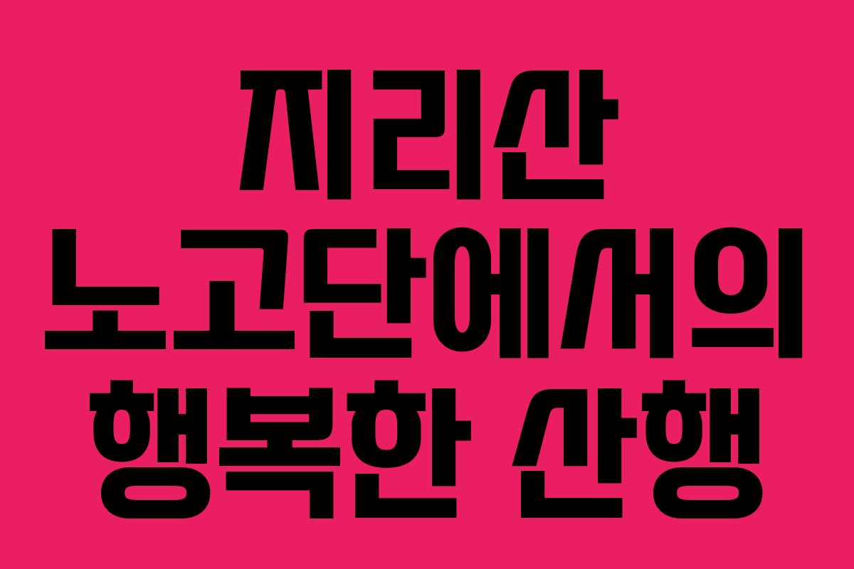 지리산 노고단에서의 행복한 산행