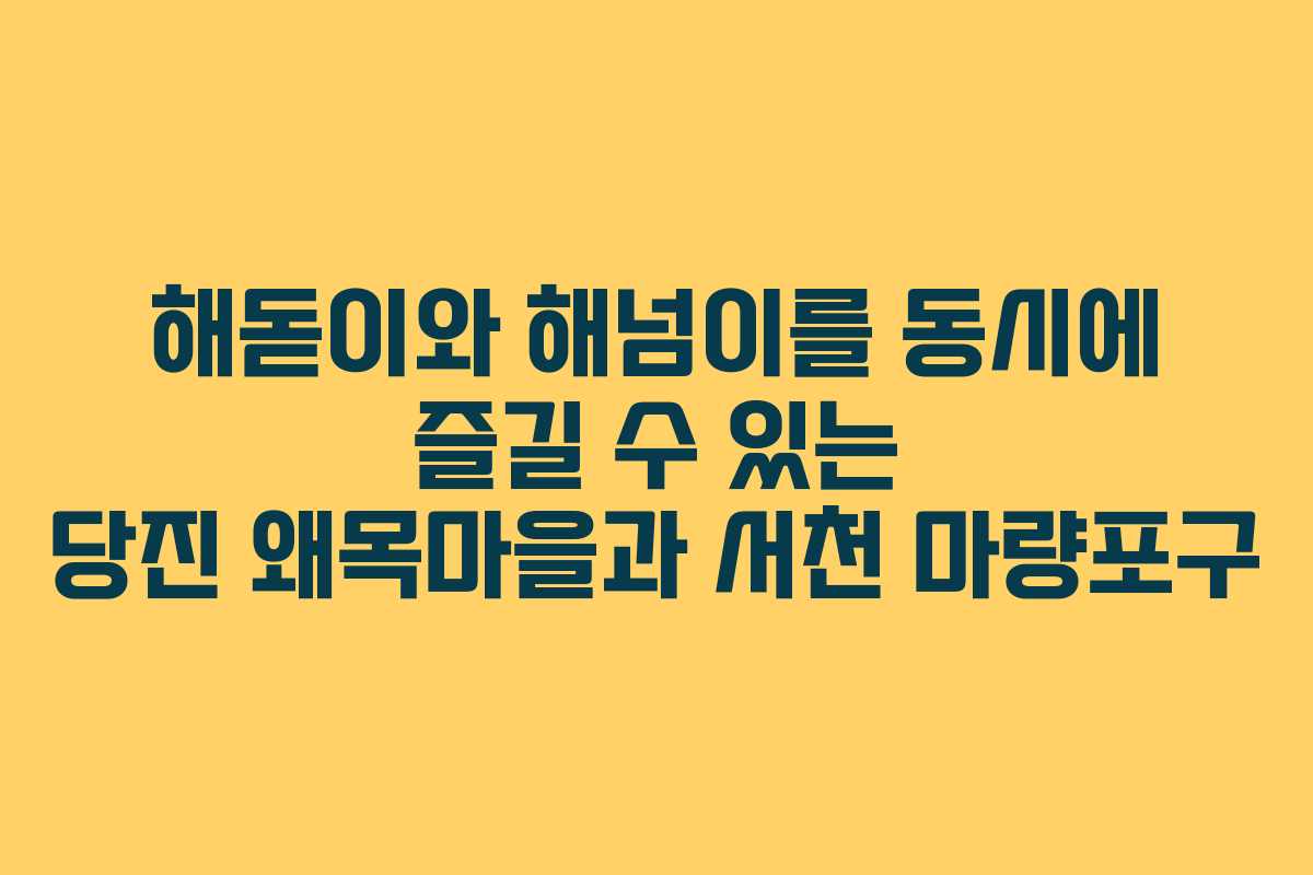 해돋이와 해넘이를 동시에 즐길 수 있는 당진 왜목마을과 서천 마량포구