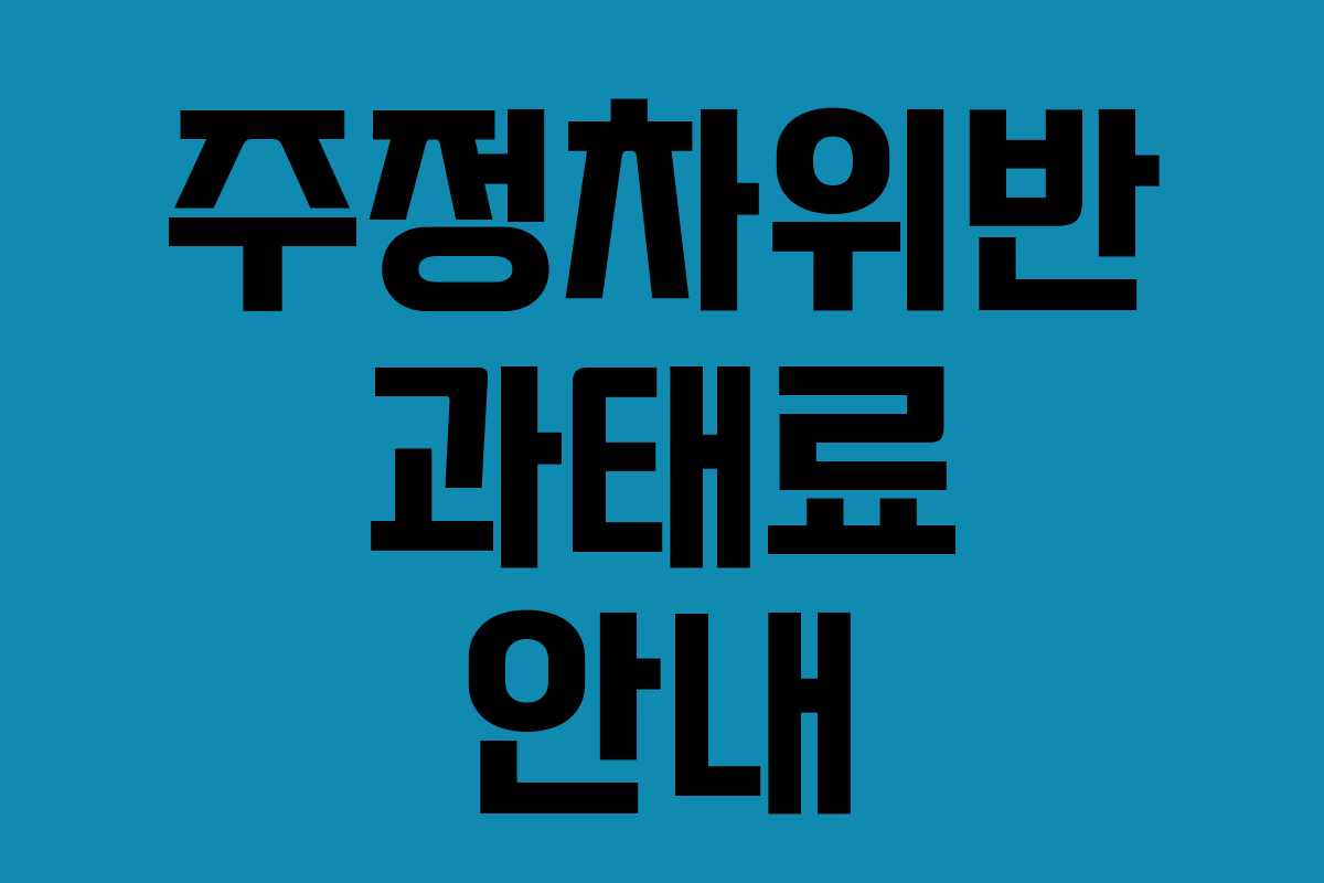 주정차위반 과태료 안내