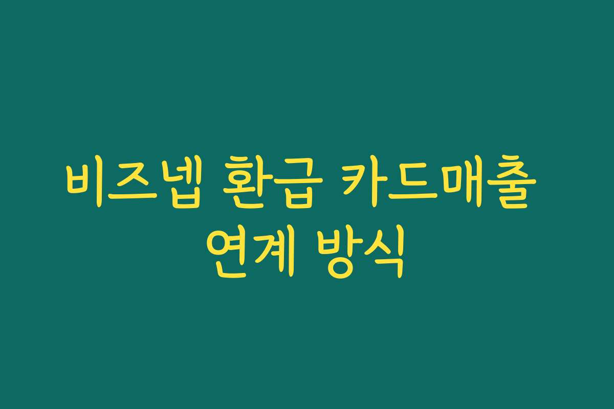 비즈넵 환급 카드매출 연계 방식
