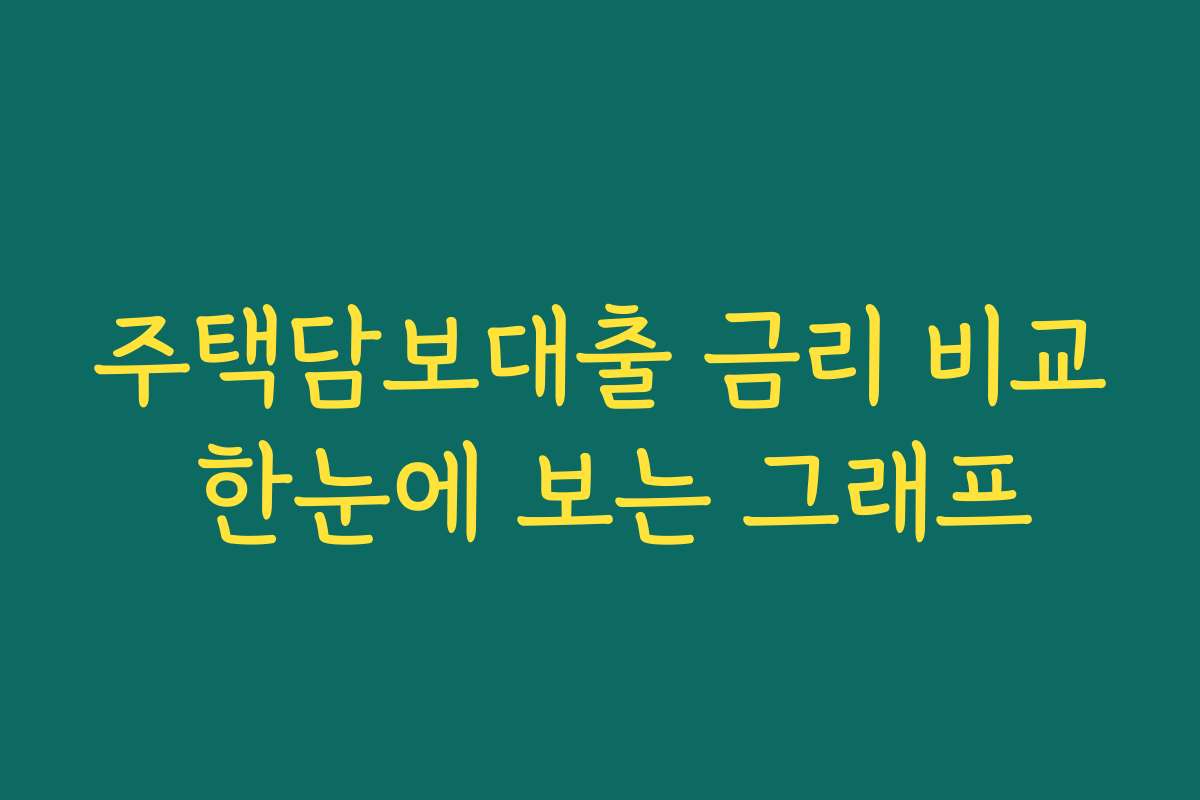주택담보대출 금리 비교 한눈에 보는 그래프 주택담보대출 금리 비교 한눈에 보는 그래프