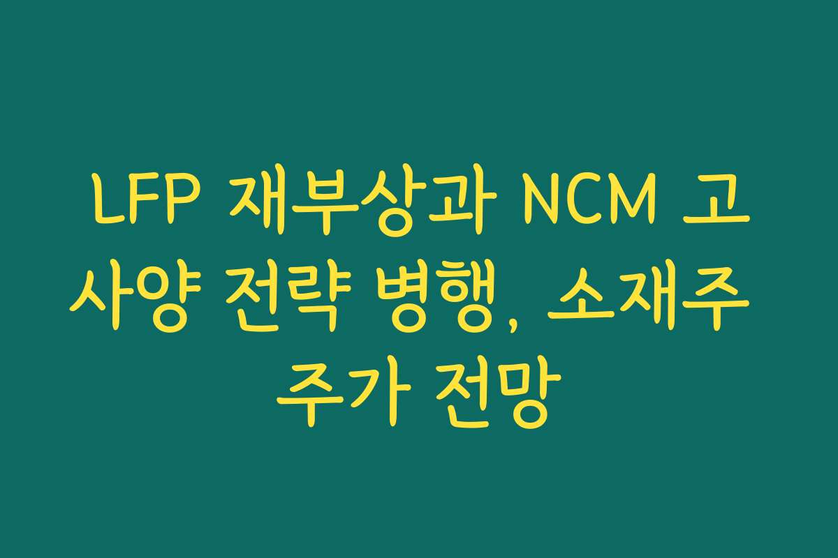 LFP 재부상과 NCM 고사양 전략 병행, 소재주 주가 전망