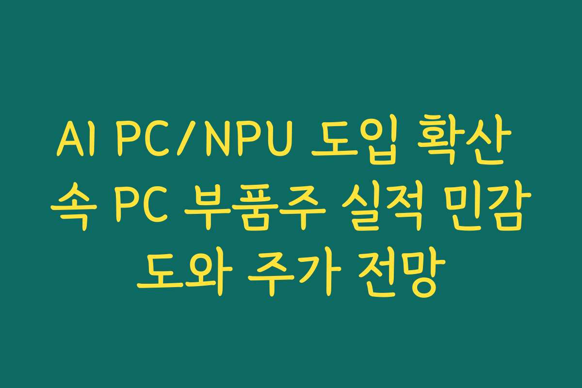 AI PC/NPU 도입 확산 속 PC 부품주 실적 민감도와 주가 전망 AI PC/NPU 도입 확산 속 PC 부품주 실적 민감도와 주가 전망