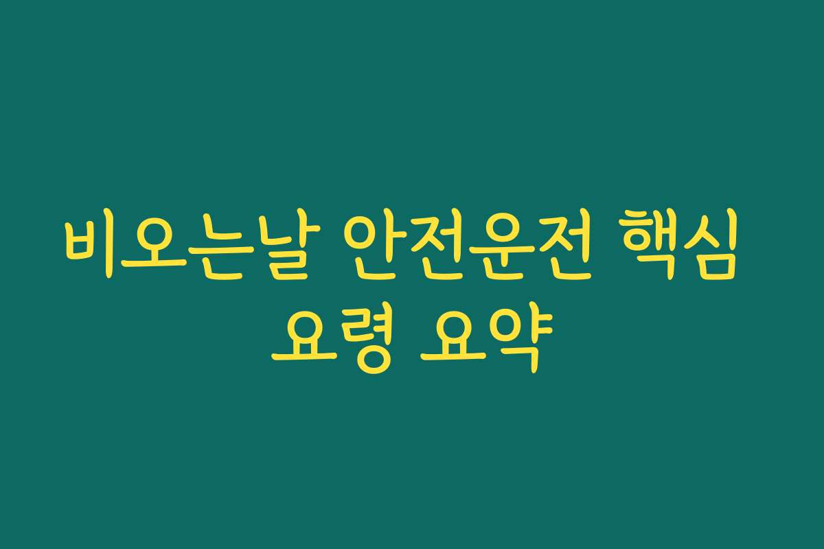 비오는날 안전운전 핵심 요령 요약