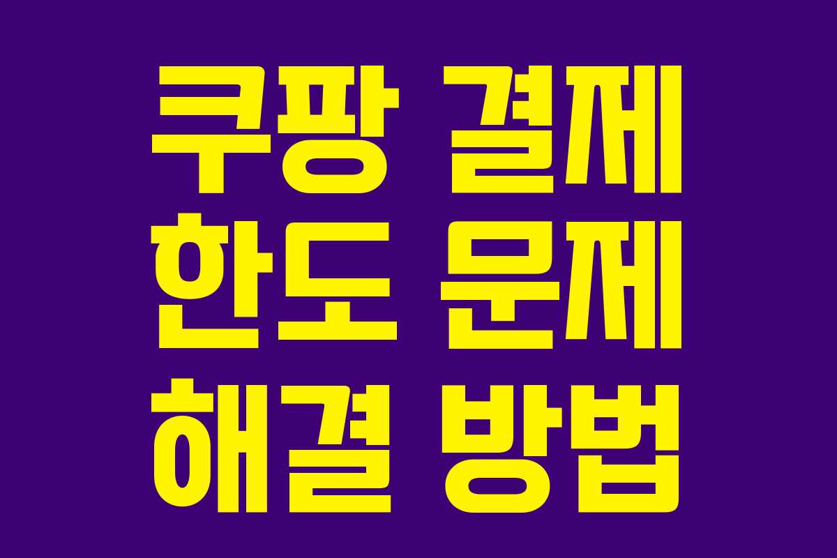 쿠팡 결제 한도 문제 해결 방법