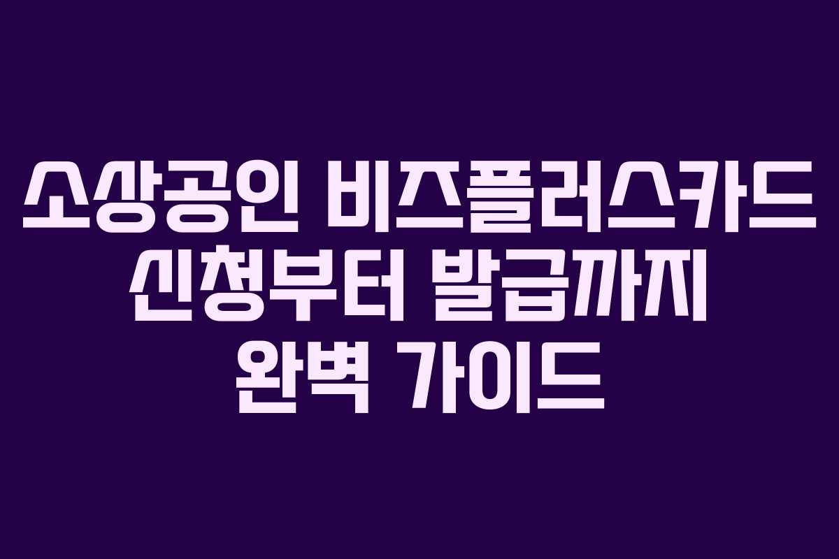 소상공인 비즈플러스카드 신청부터 발급까지 완벽 가이드 소상공인 비즈플러스카드 신청부터 발급까지 완벽 가이드