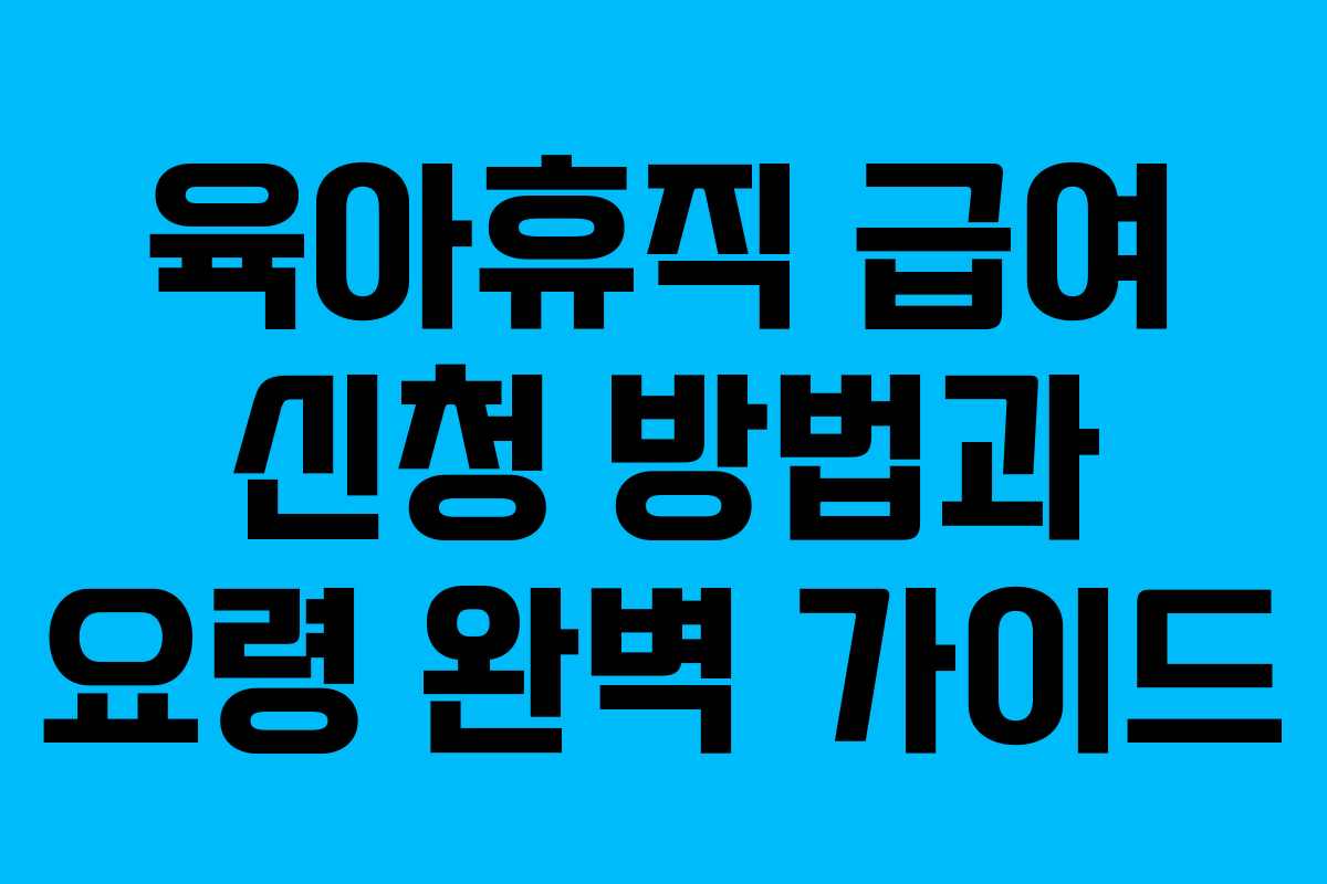 육아휴직 급여 신청 방법과 요령 완벽 가이드 육아휴직 급여 신청 방법과 요령 완벽 가이드