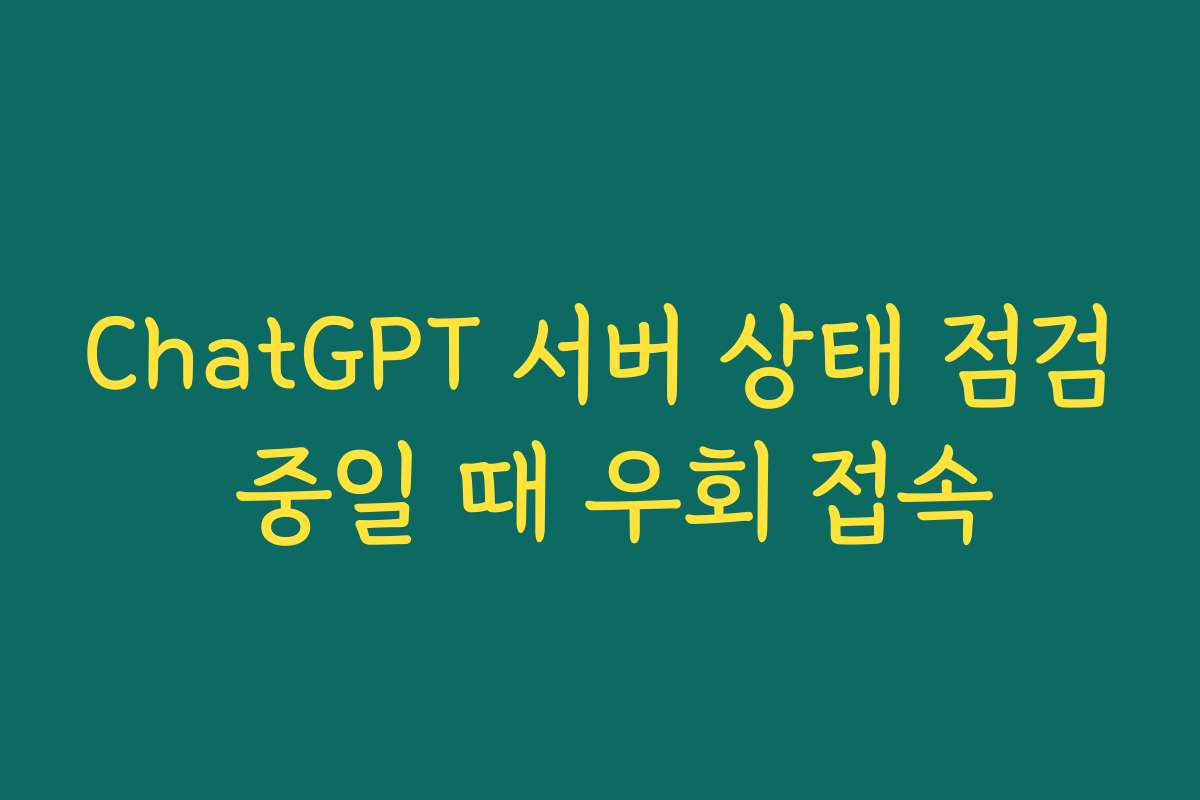 ChatGPT 서버 상태 점검 중일 때 우회 접속