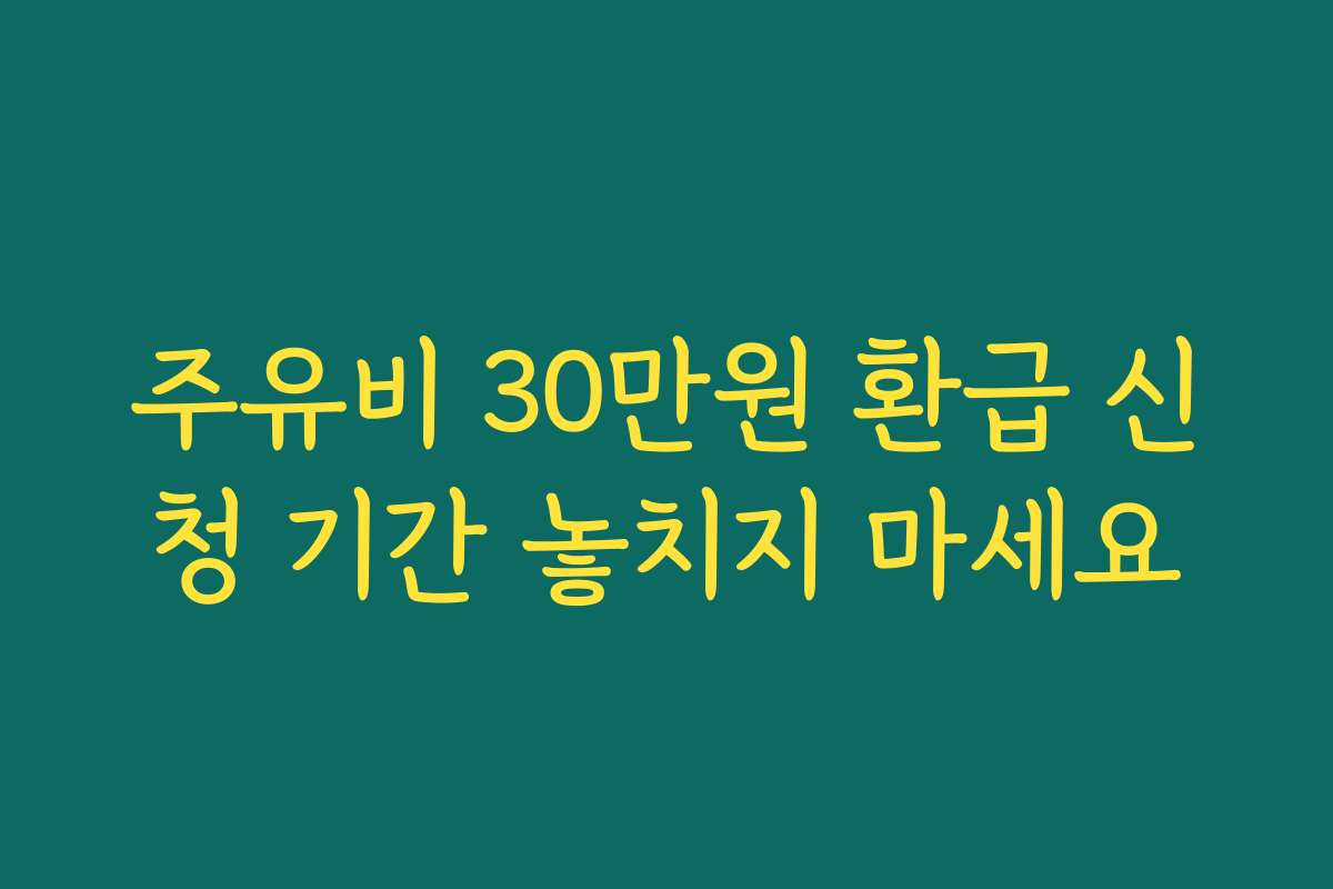 주유비 30만원 환급 신청 기간 놓치지 마세요