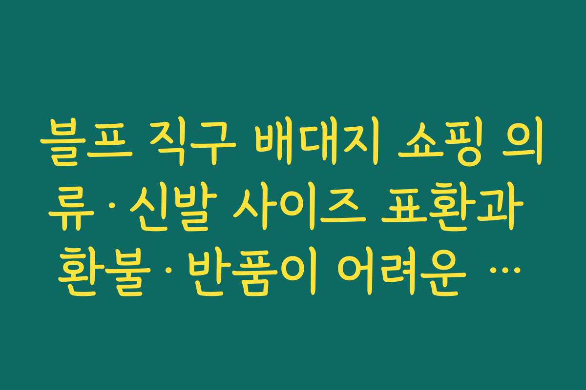 블프 직구 배대지 쇼핑 의류·신발 사이즈 표환과 환불·반품이 어려운 상품 피하는 요령