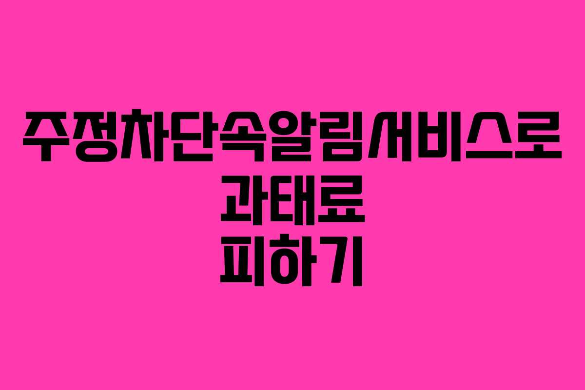 주정차단속알림서비스로 과태료 피하기