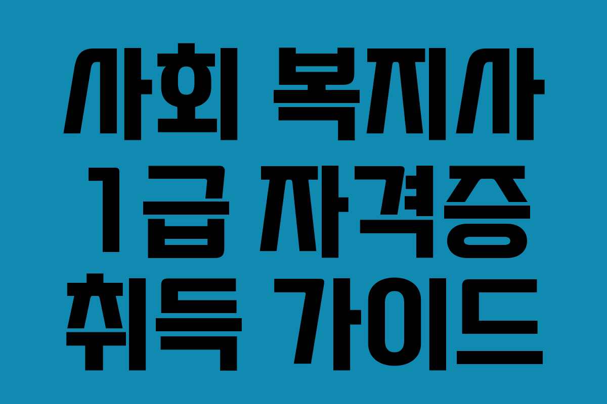사회 복지사 1급 자격증 취득 가이드
