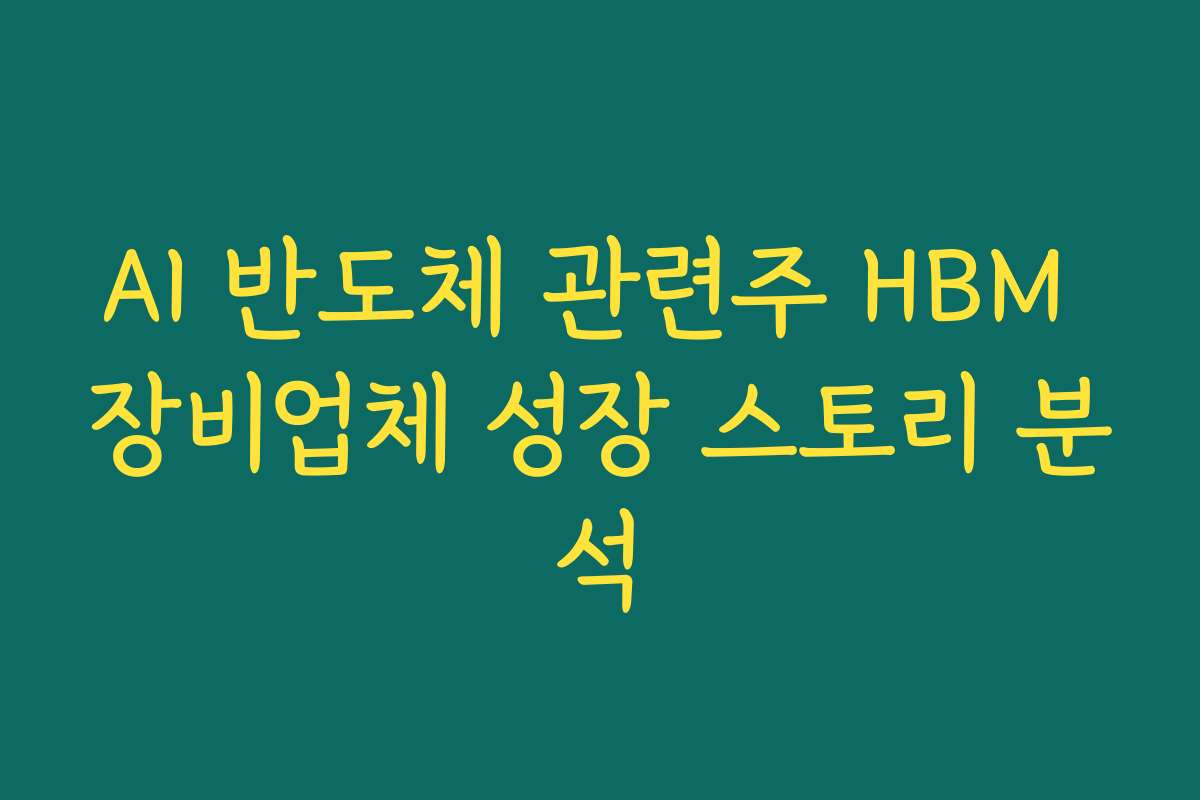 AI 반도체 관련주 HBM 장비업체 성장 스토리 분석