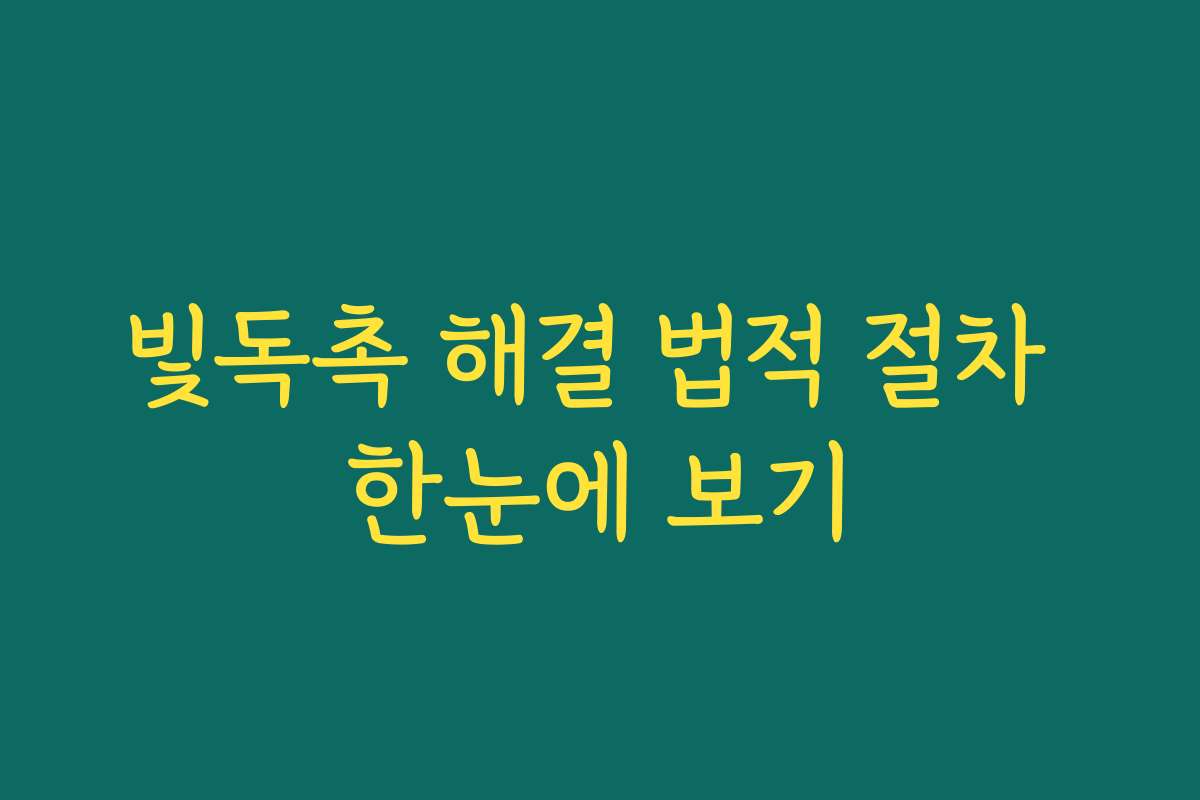 빛독촉 해결 법적 절차 한눈에 보기