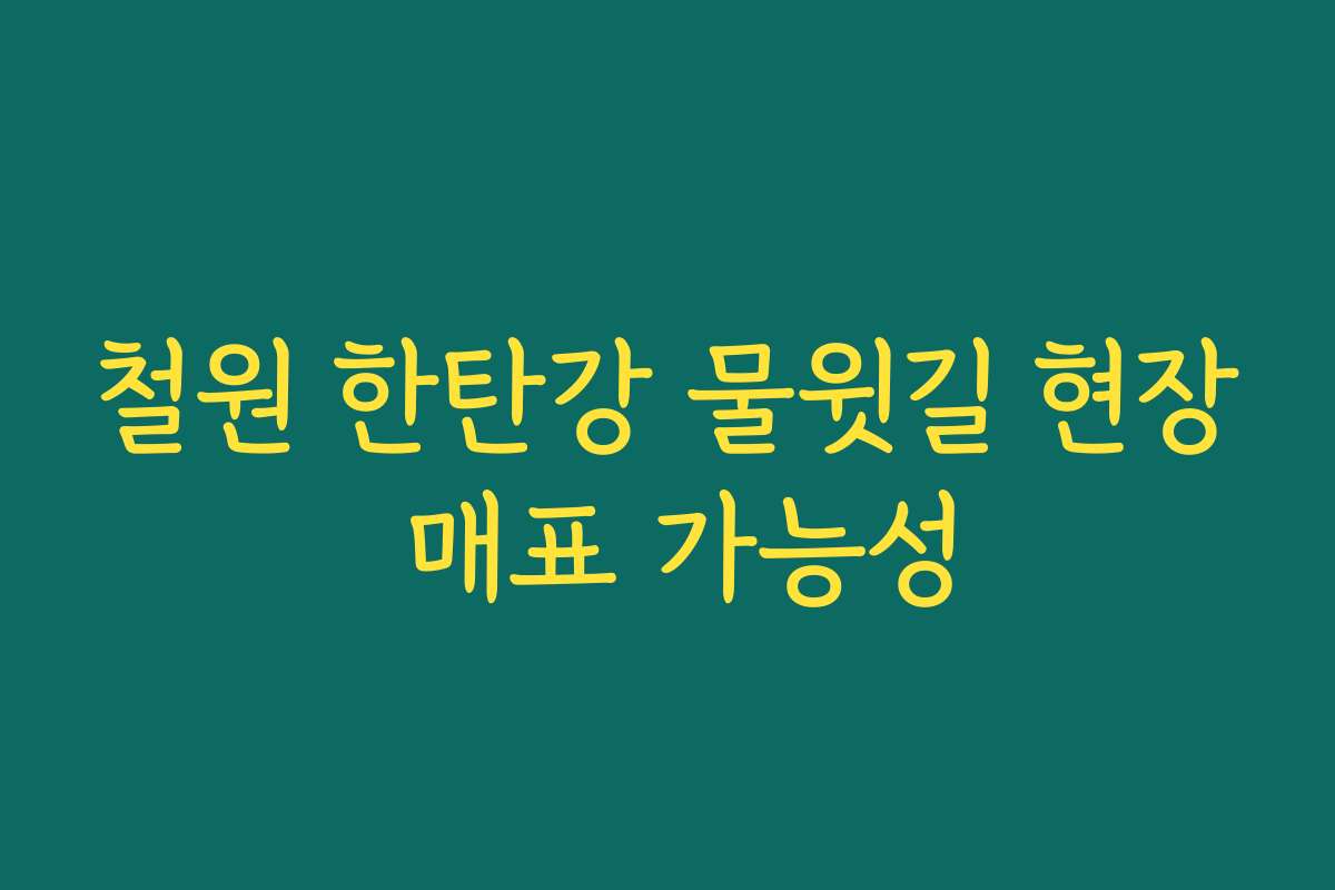 철원 한탄강 물윗길 현장 매표 가능성