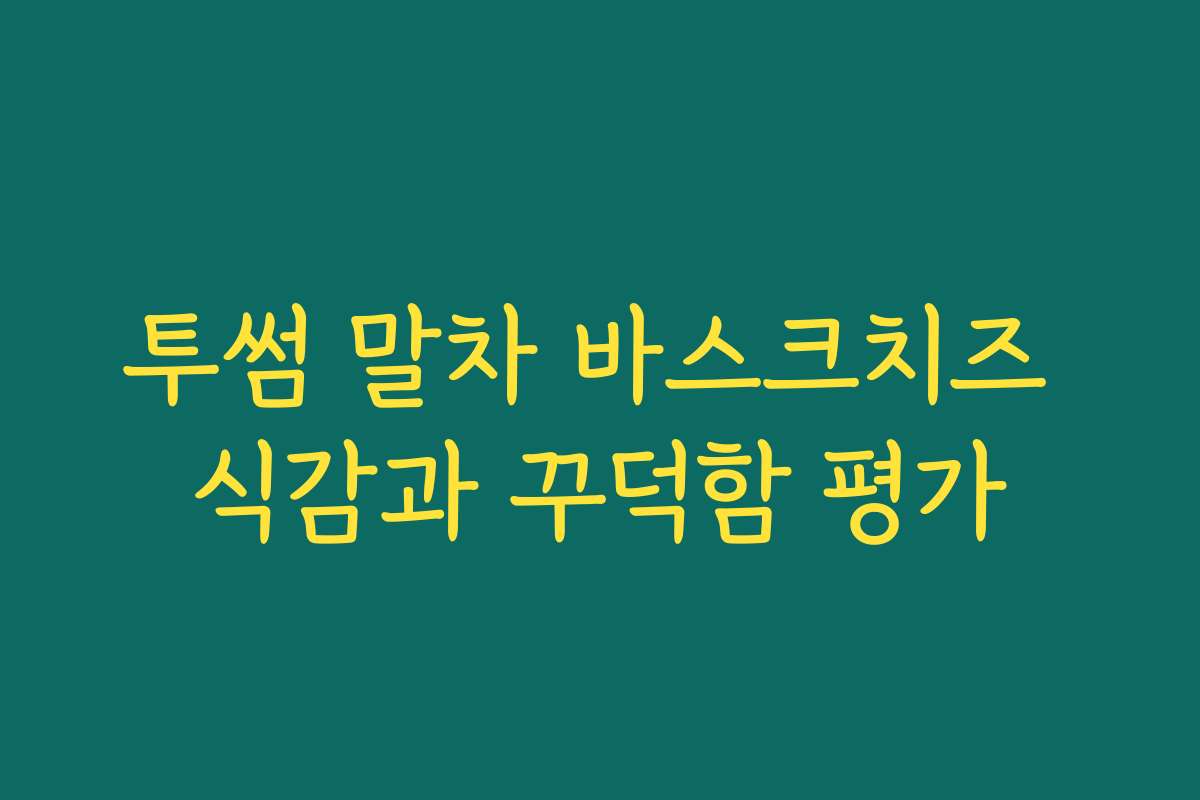 투썸 말차 바스크치즈 식감과 꾸덕함 평가