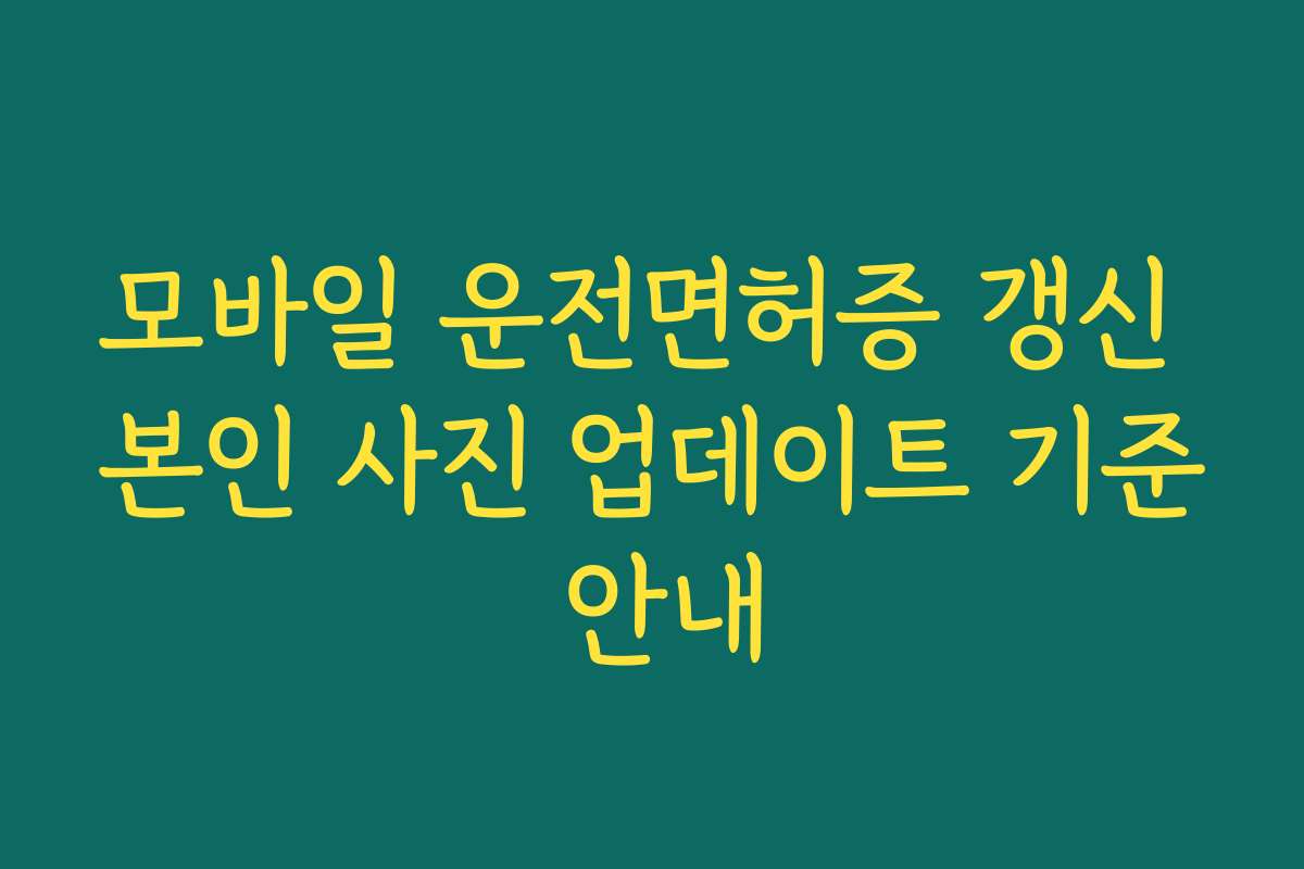 모바일 운전면허증 갱신 본인 사진 업데이트 기준 안내