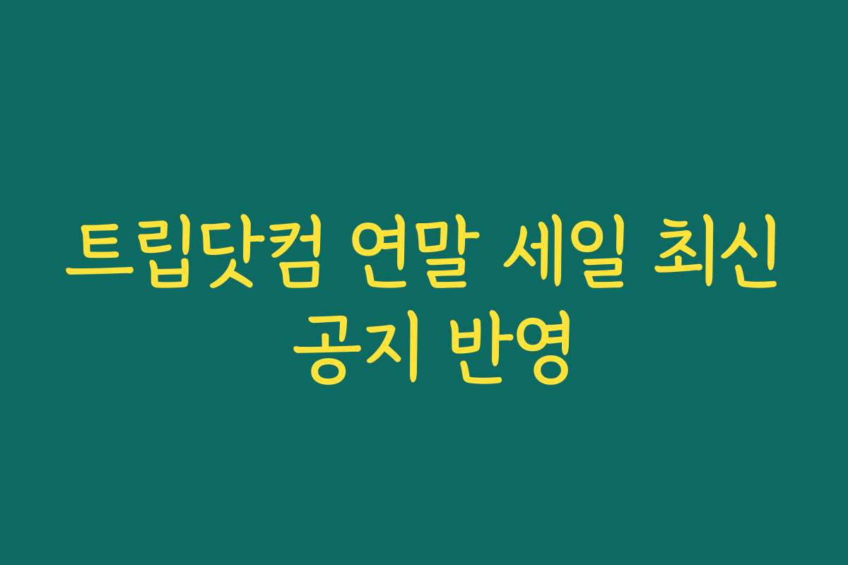 트립닷컴 연말 세일 최신 공지 반영