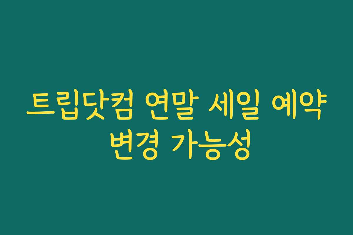트립닷컴 연말 세일 예약 변경 가능성