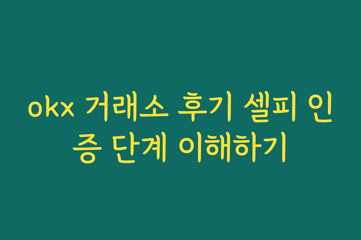 okx 거래소 후기 셀피 인증 단계 이해하기