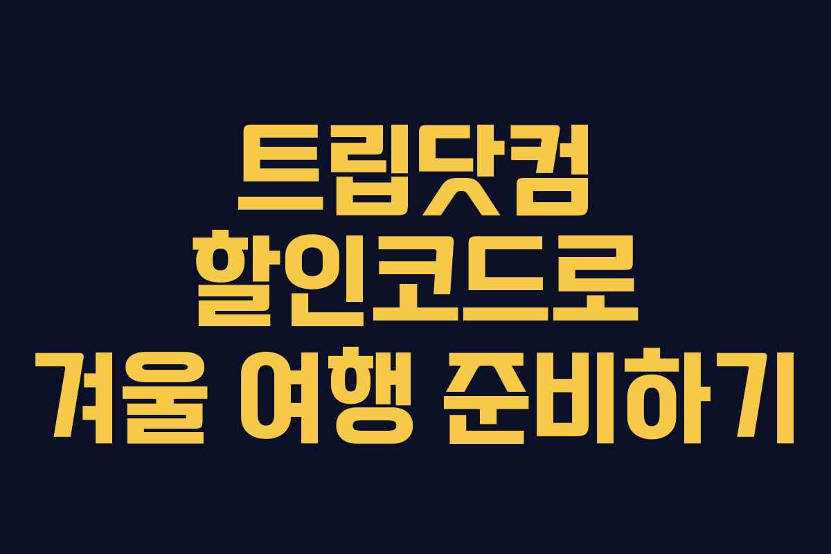 트립닷컴 할인코드로 겨울 여행 준비하기