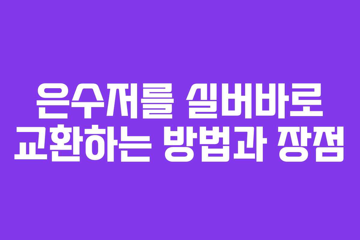 은수저를 실버바로 교환하는 방법과 장점