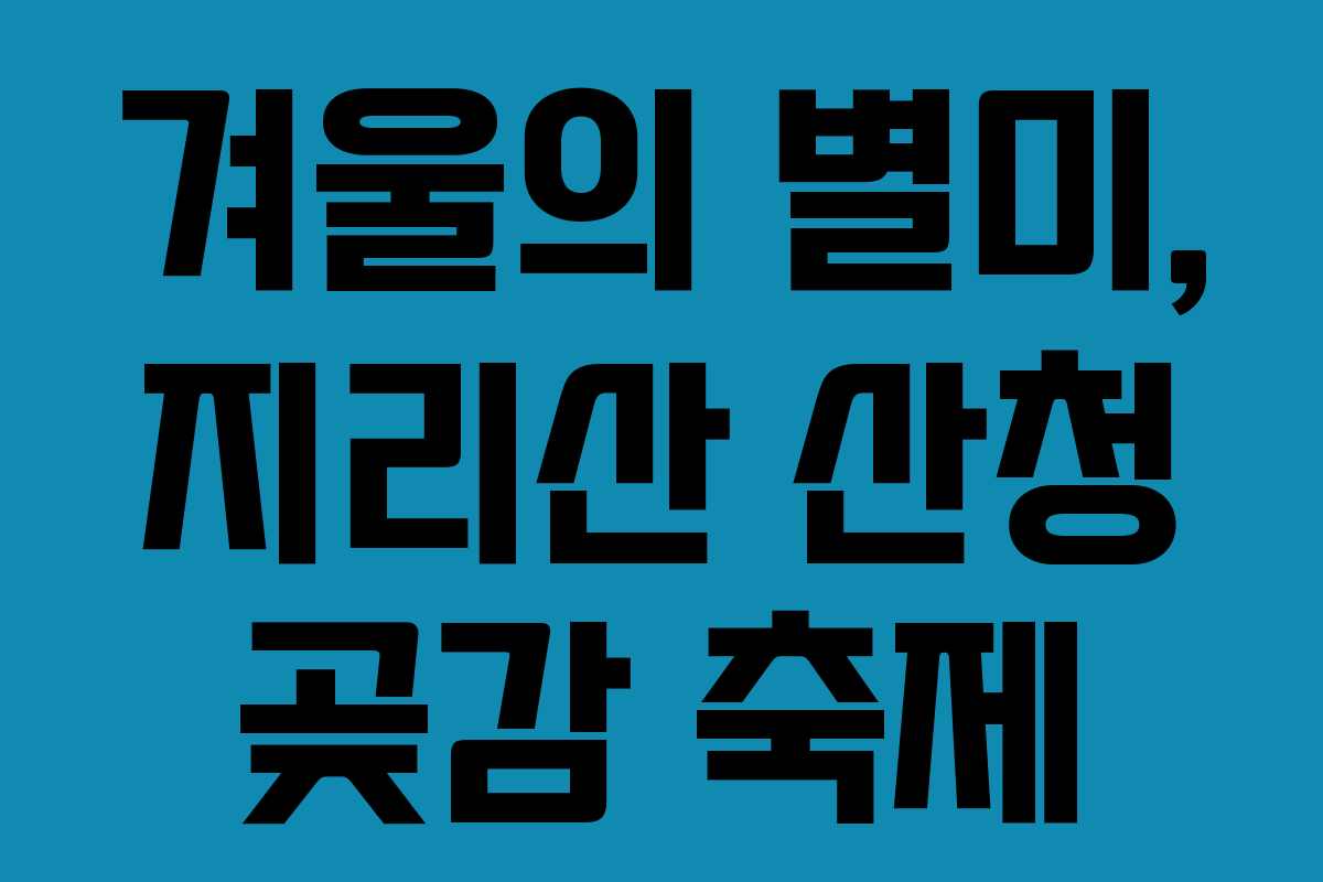겨울의 별미, 지리산 산청 곶감 축제