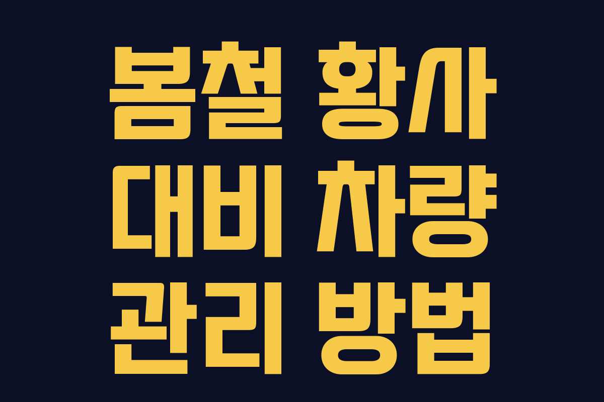 봄철 황사 대비 차량 관리 방법