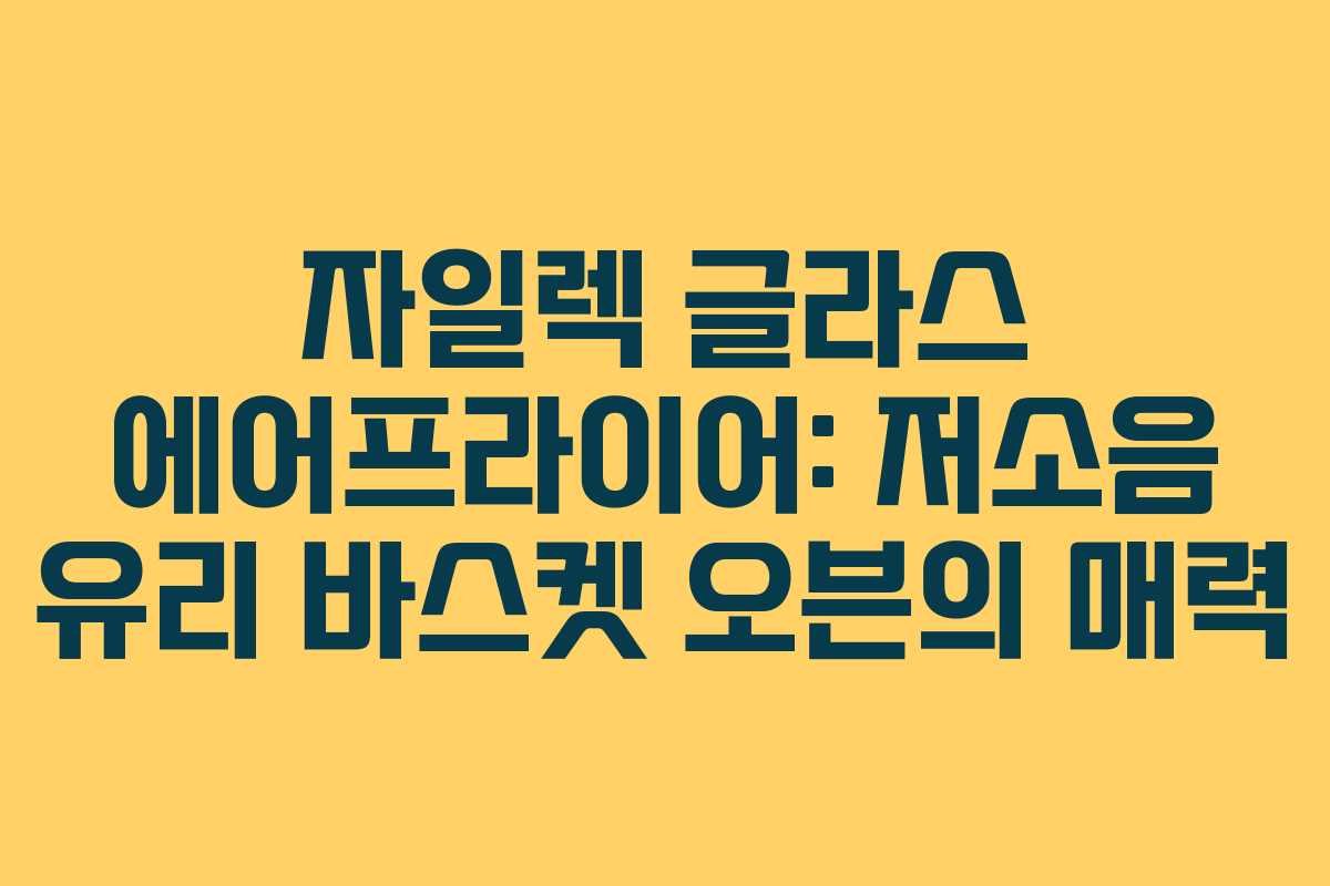 자일렉 글라스 에어프라이어: 저소음 유리 바스켓 오븐의 매력