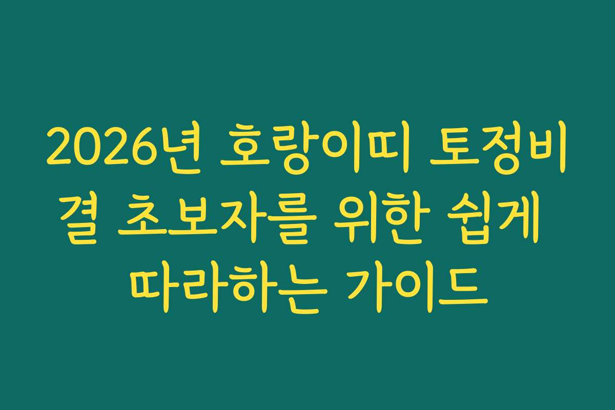 2026년 호랑이띠 토정비결 초보자를 위한 쉽게 따라하는 가이드