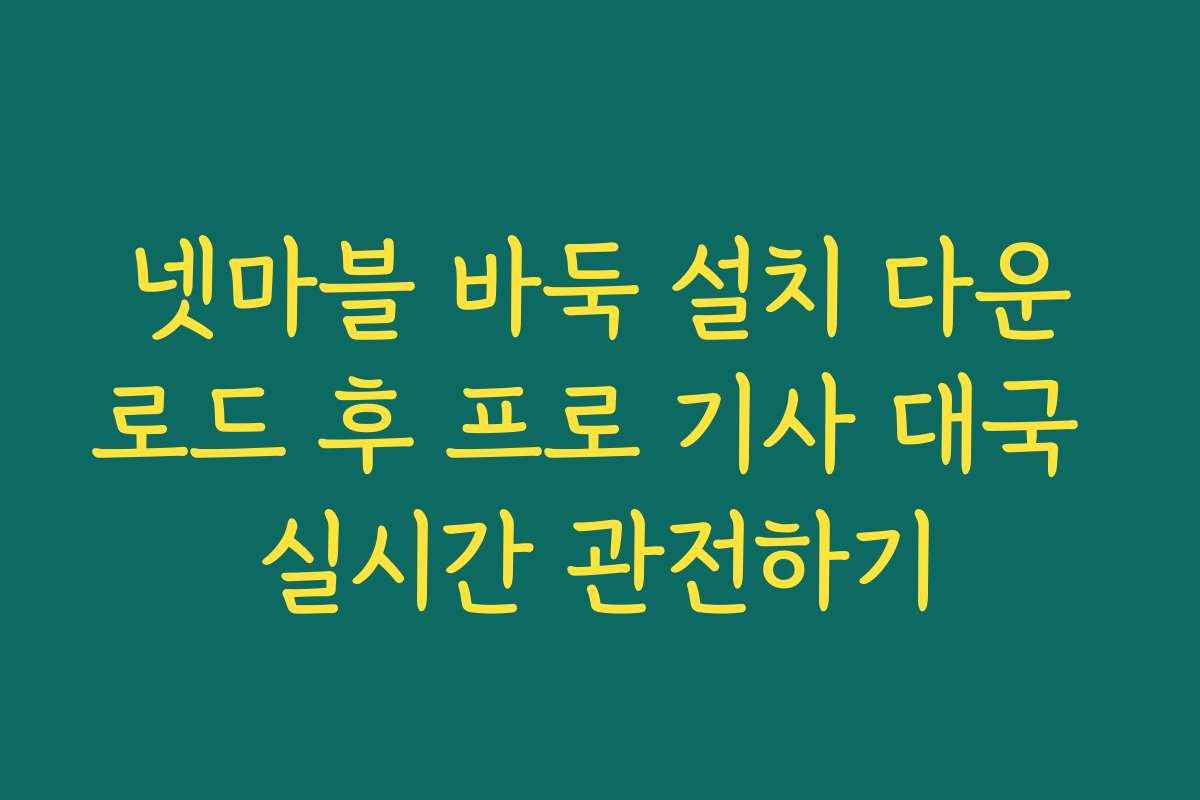 넷마블 바둑 설치 다운로드 후 프로 기사 대국 실시간 관전하기