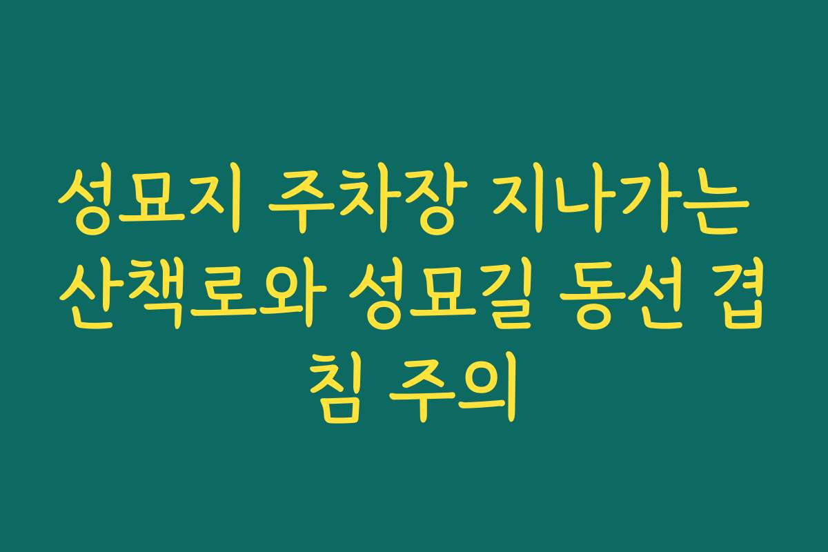 성묘지 주차장 지나가는 산책로와 성묘길 동선 겹침 주의