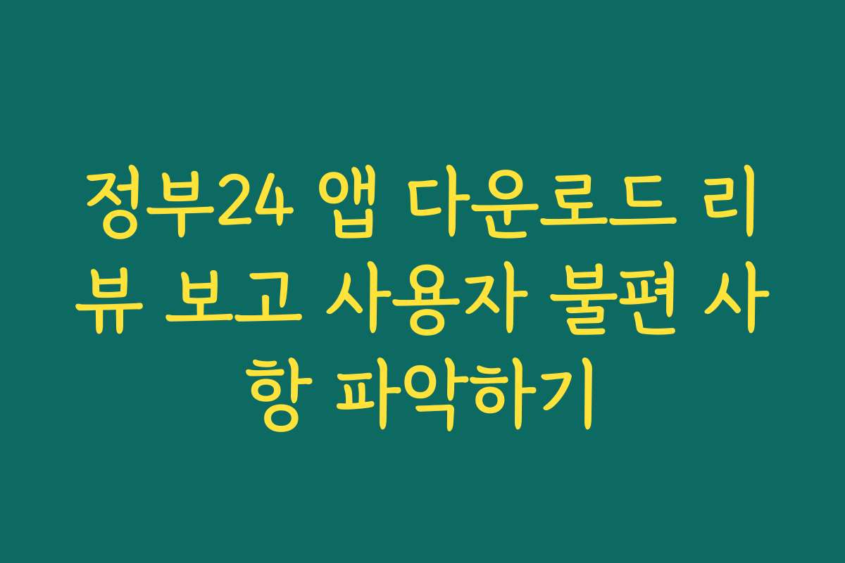 정부24 앱 다운로드 리뷰 보고 사용자 불편 사항 파악하기