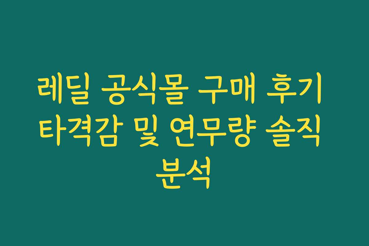 레딜 공식몰 구매 후기 타격감 및 연무량 솔직 분석