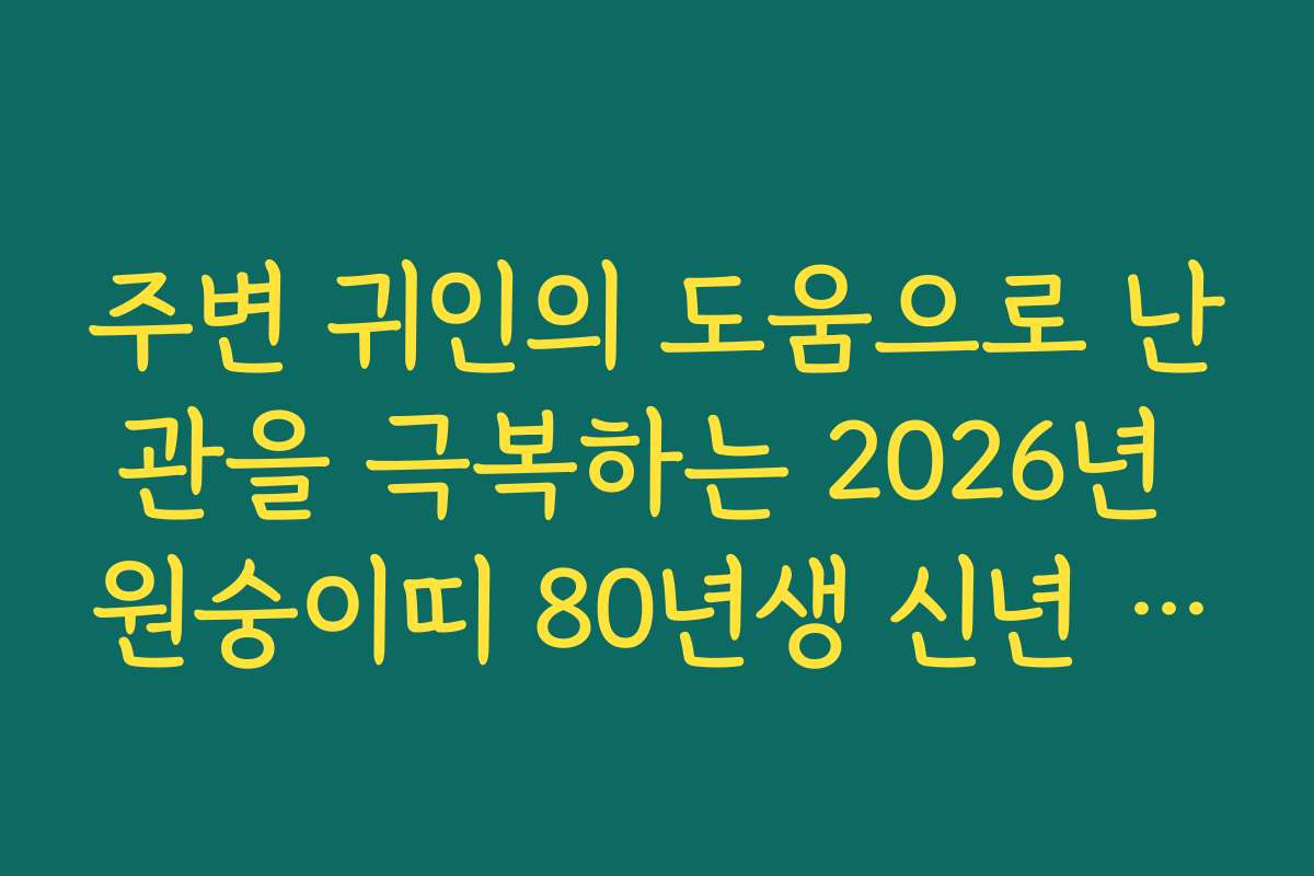 주변 귀인의 도움으로 난관을 극복하는 2026년 원숭이띠 80년생 신년 운세