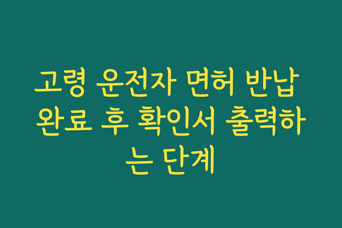 고령 운전자 면허 반납 완료 후 확인서 출력하는 단계
