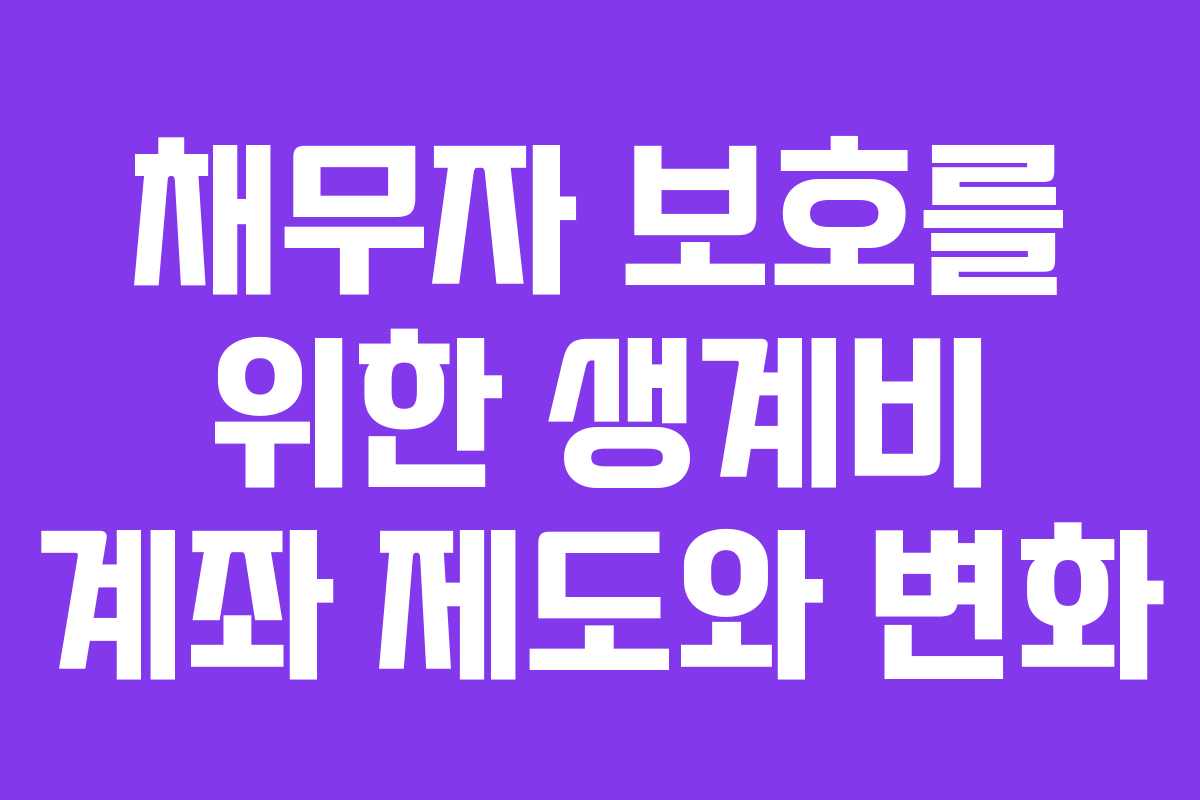 채무자 보호를 위한 생계비 계좌 제도와 변화