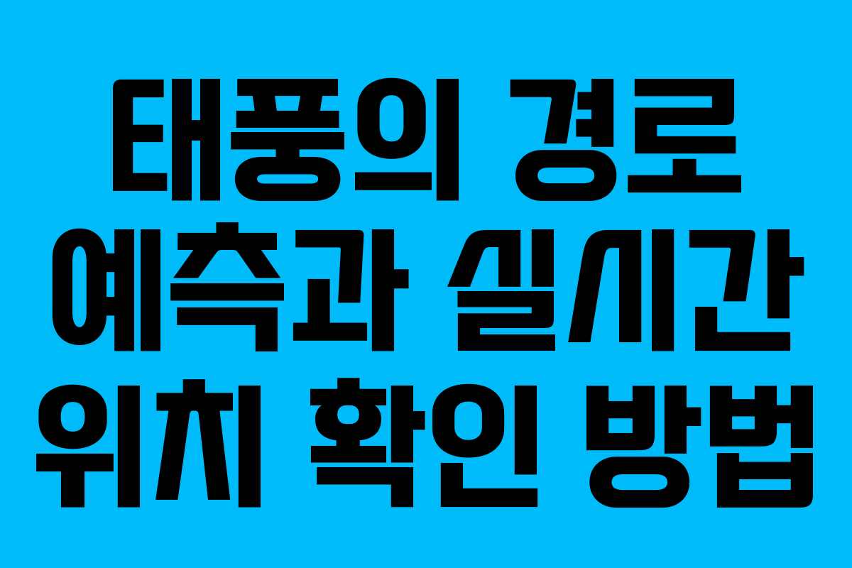 태풍의 경로 예측과 실시간 위치 확인 방법