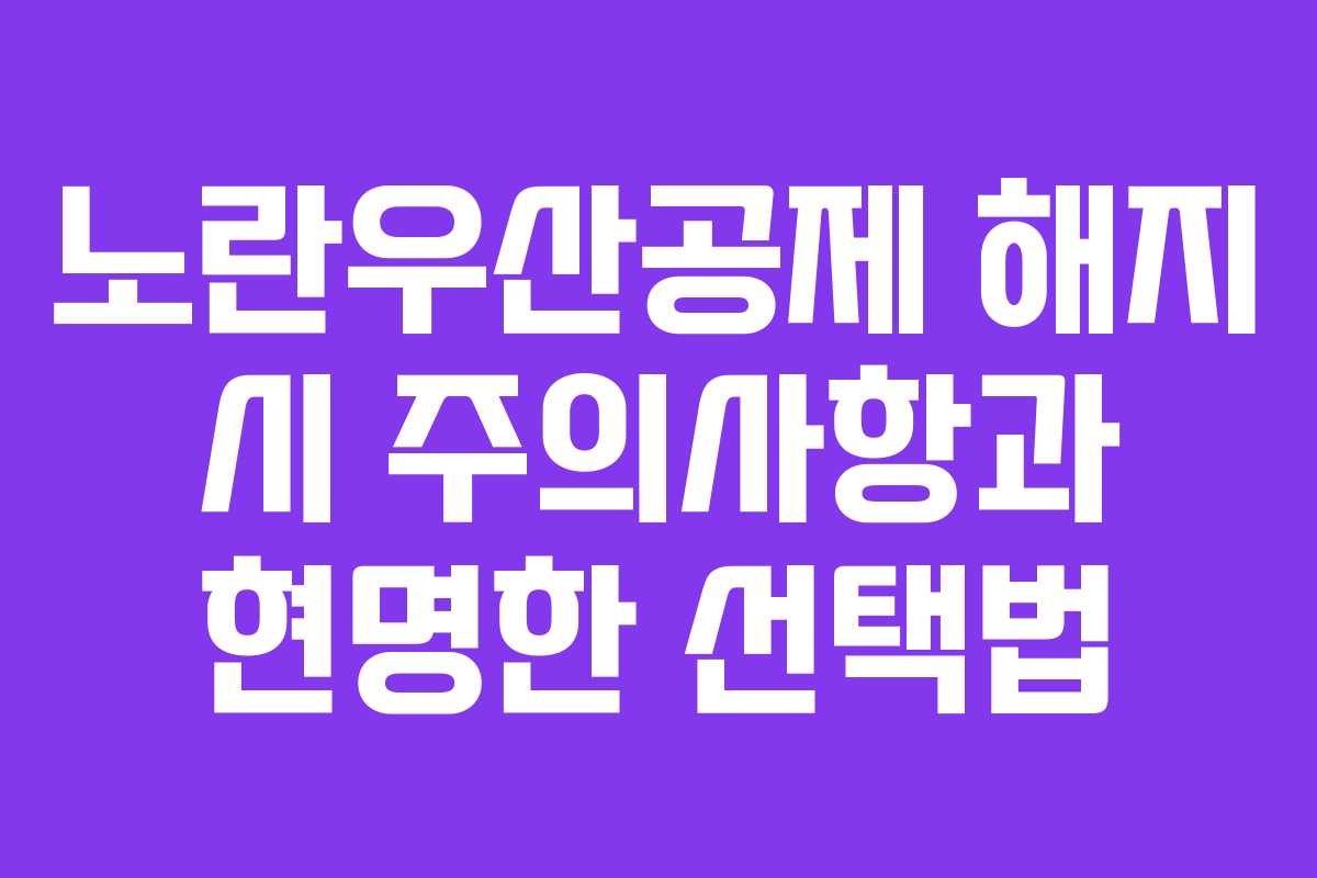 노란우산공제 해지 시 주의사항과 현명한 선택법