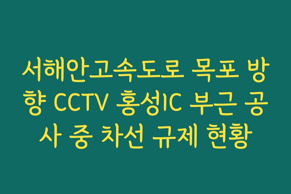 서해안고속도로 목포 방향 CCTV 홍성IC 부근 공사 중 차선 규제 현황