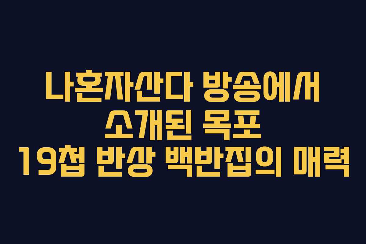 나혼자산다 방송에서 소개된 목포 19첩 반상 백반집의 매력