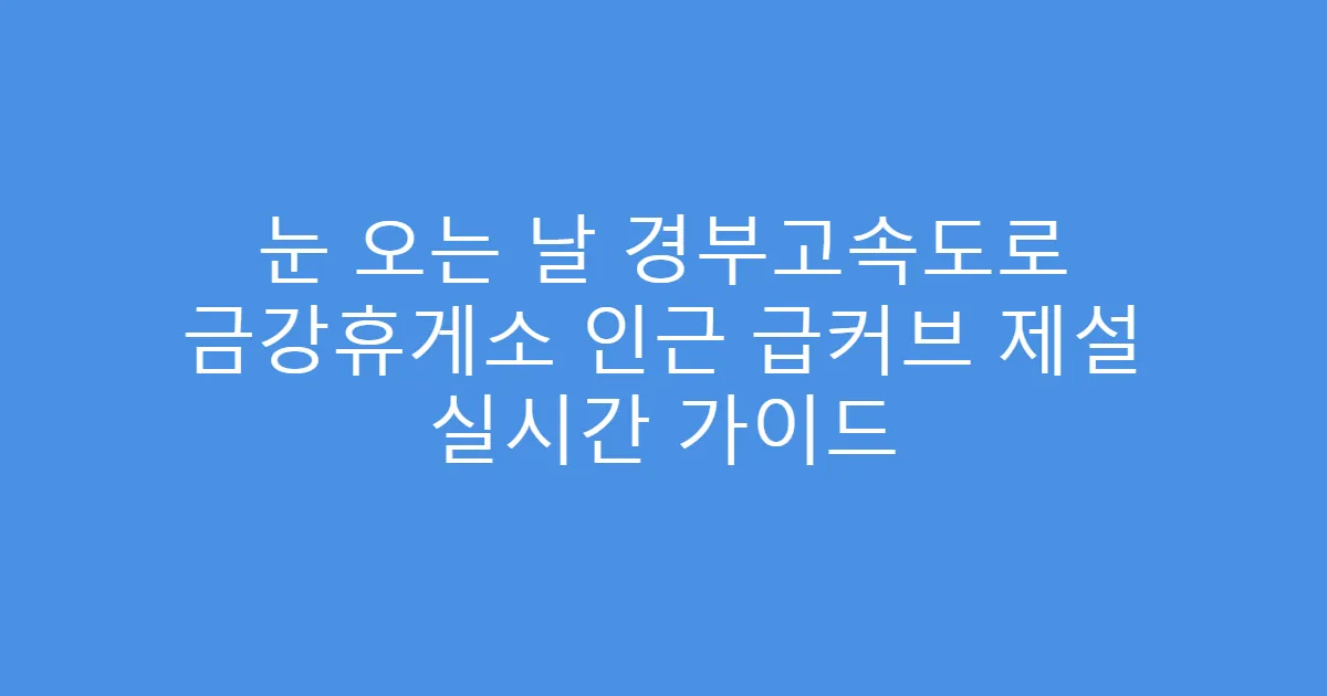 눈 오는 날 경부고속도로 금강휴게소 인근 급커브 제설 실시간 가이드