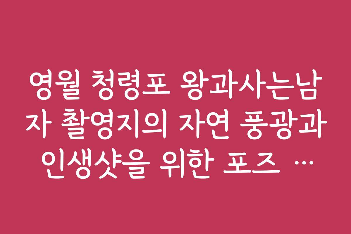영월 청령포 왕과사는남자 촬영지의 자연 풍광과 인생샷을 위한 포즈 아이디어