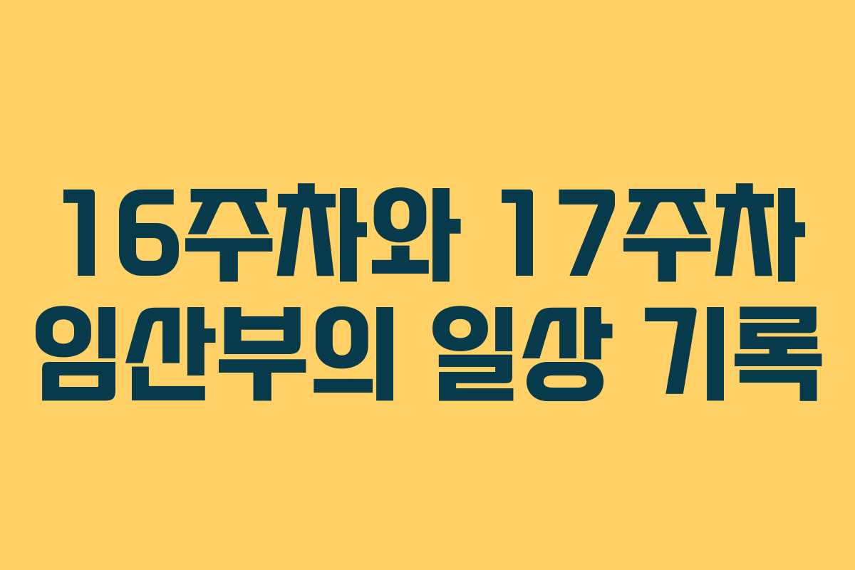 16주차와 17주차 임산부의 일상 기록