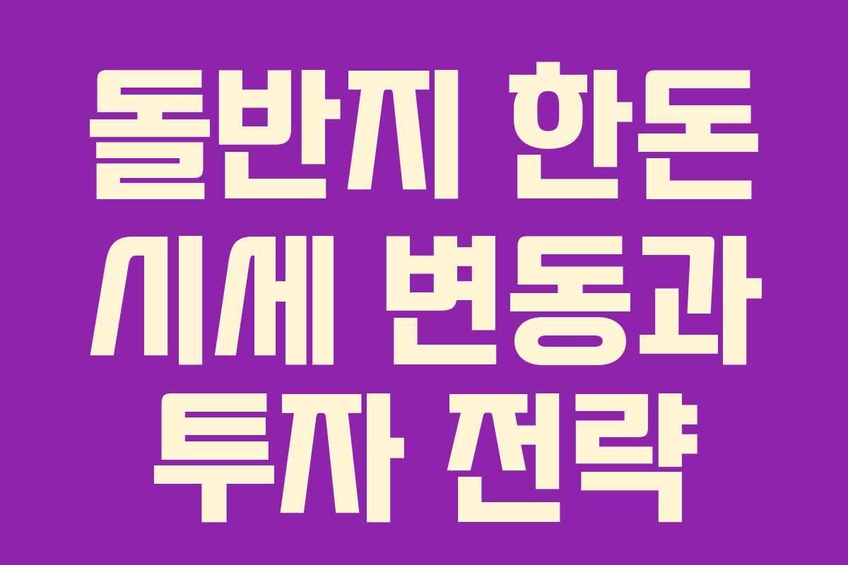 돌반지 한돈 시세 변동과 투자 전략